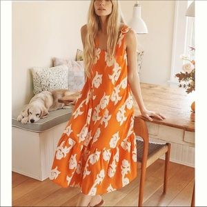Anthropologie Exquise Phoebe Flounced Maxi Dress | Size S
